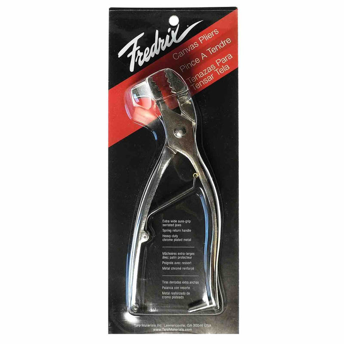 Fredrix Canvas Pliers #7400 Extra Wide Sure Grip Serrated Jaws Heavy Duty Chrome