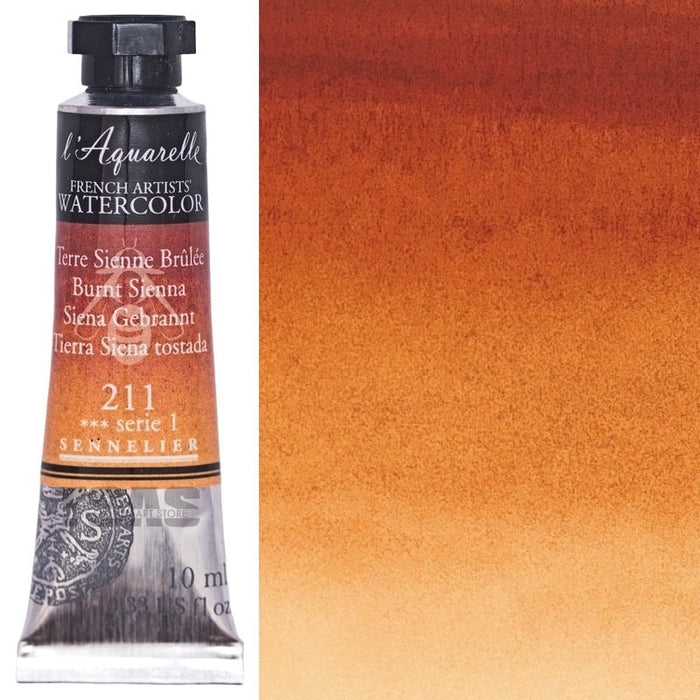 Sennelier Artist Watercolour 211 Burnt Sienna 10ml