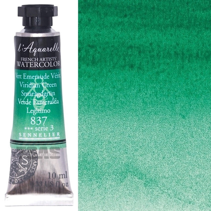 Sennelier Artist Watercolour 837 Viridian Green 10ml