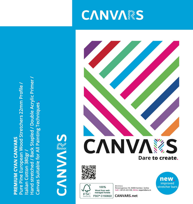 NEW Canvars Italian CYAN 22mm Depth Cotton