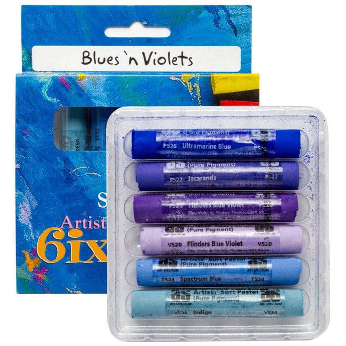 Art Spectrum Soft Pastels 6 Set Blue'n Violets