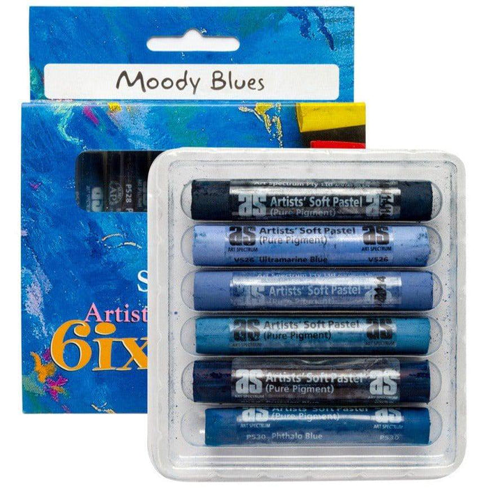 Art Spectrum Soft Pastels 6 Set Moody Blues