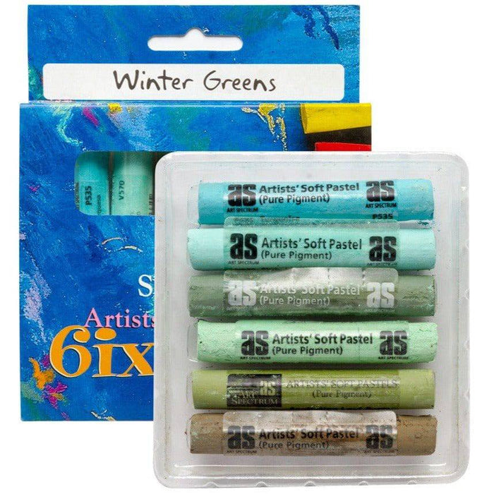 Art Spectrum Soft Pastels 6 Set Winter Greens