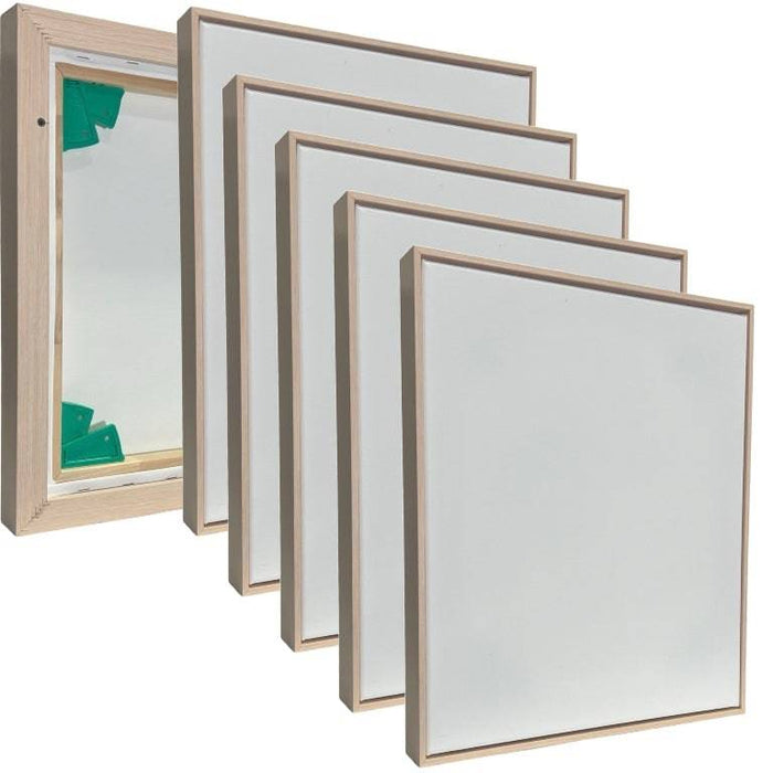 5 Pack Float Frames Gove White with Artist Custom Canvas