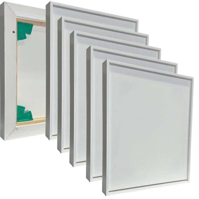 Float Frames Jazz White 5 Pack with Artist Custom Canvas