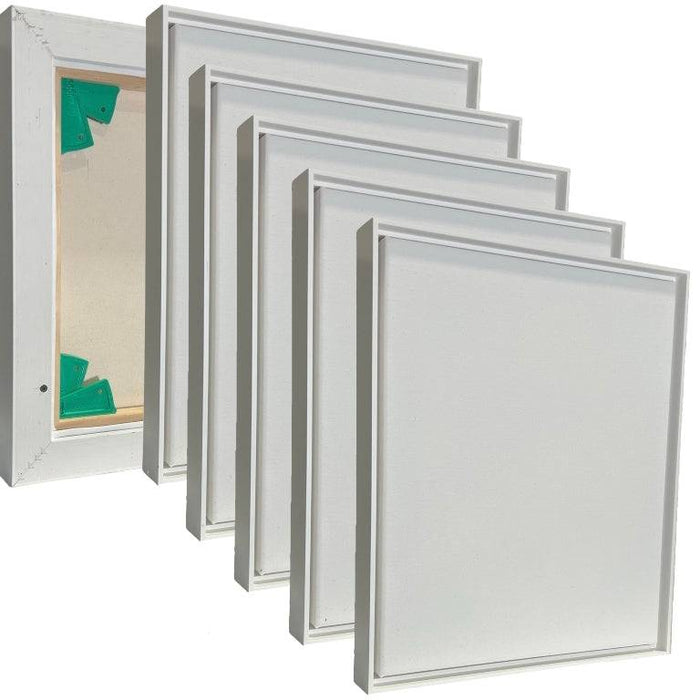 5 Pack Float Frames Lota White with Artist Custom Canvas