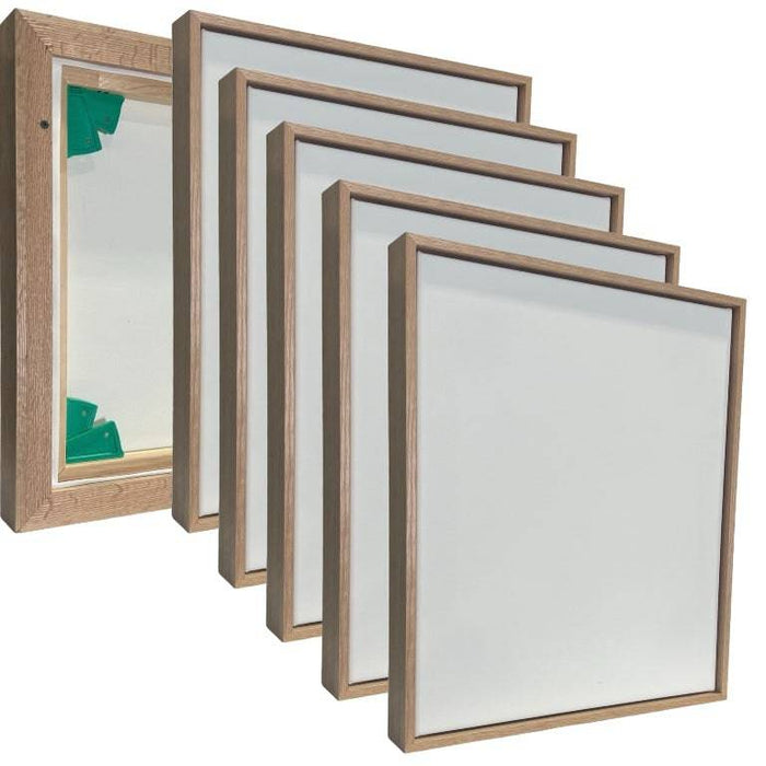 Float Frames Natural Oak 5 Pack + Artist Custom Canvas