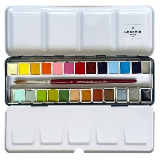 CHARVIN SETS CHARVIN Charvin Watercolour Metal Pan Set 24 + Brush