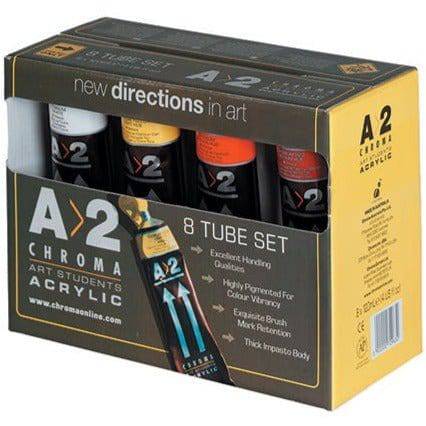 CHROMA A2 CHROMA Chroma A2 Lightfast Acrylic Set 8x120ml