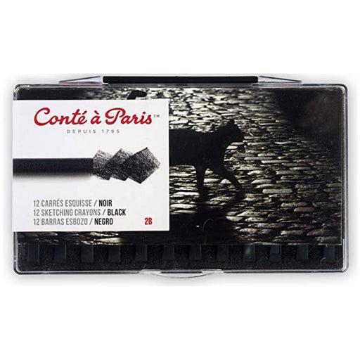 CONTE CONTE Conte Crayon Sketch Black B Set 12