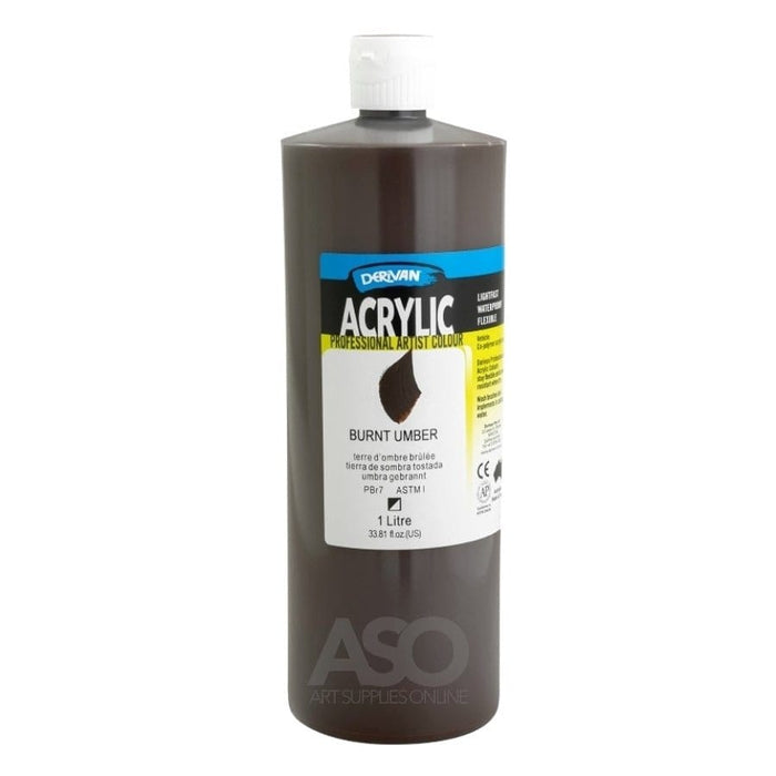 DERIVAN ARTIST DERIVAN Derivan Artist Acrylics 1 Litre Burnt Umber