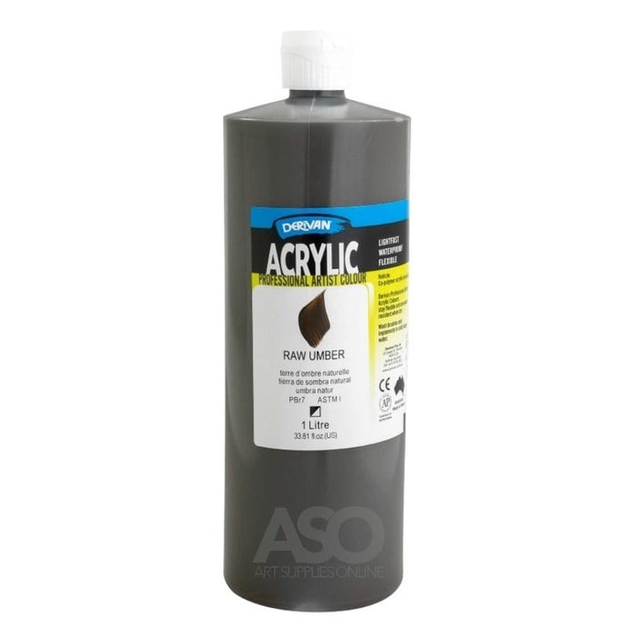 DERIVAN ARTIST DERIVAN Derivan Artist Acrylics 1 Litre Raw Umber