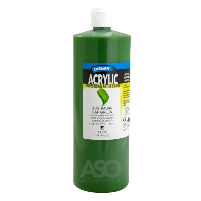 Derivan Artist Acrylics 1 Litre Australian Sap Green