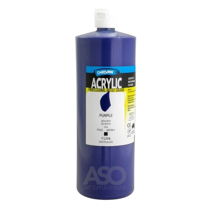 Derivan Artist Acrylics 1 Litre Purple