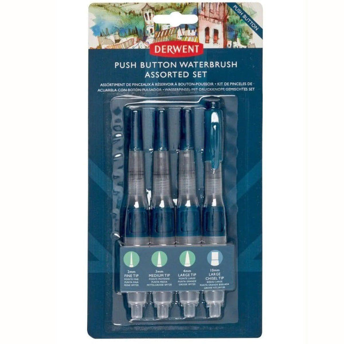 Derwent Push Button Waterbrush Assorted Set