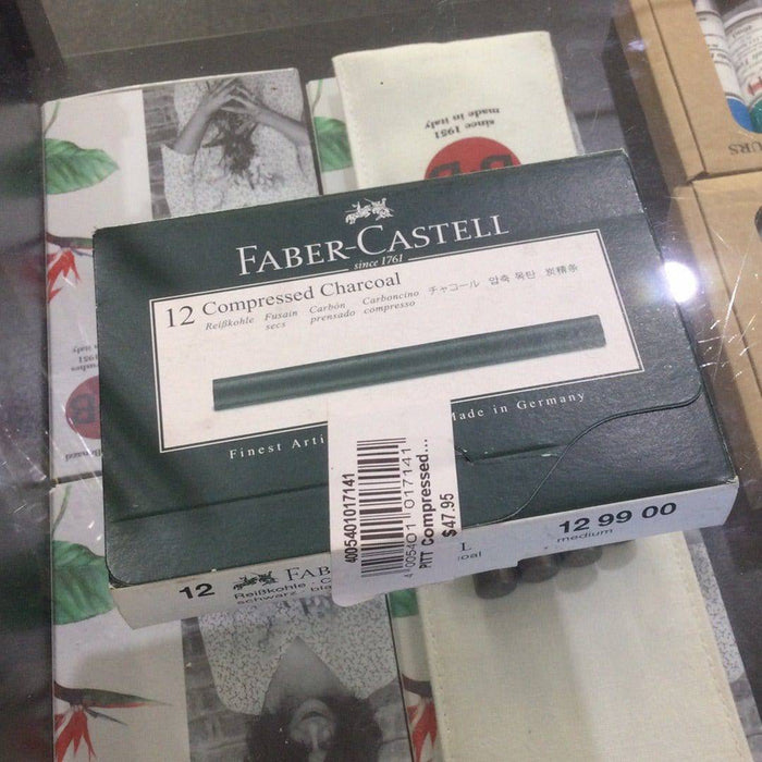 Faber-Castell 12 Compressed Charcoal Sticks Medium