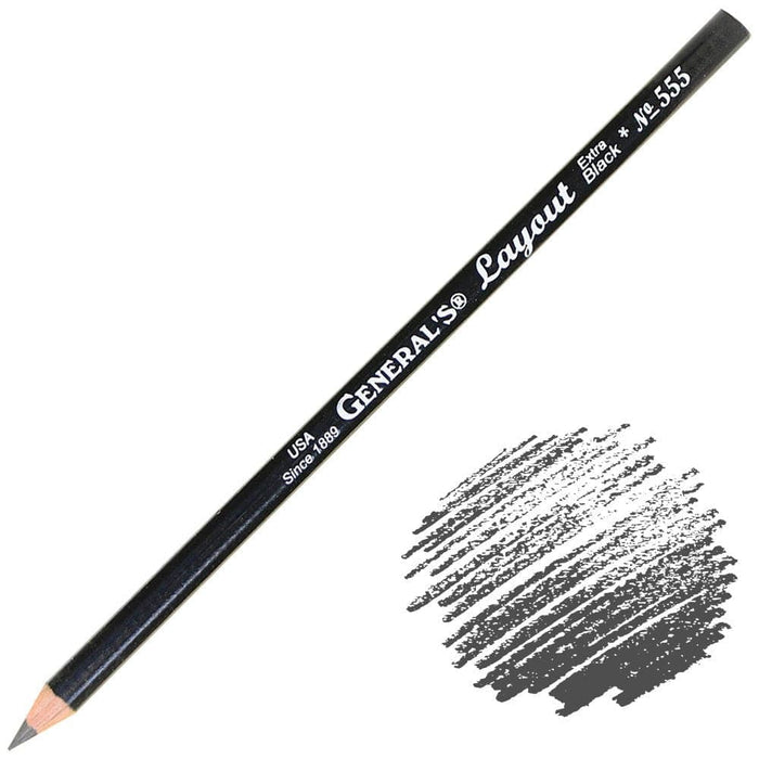 General’s Layout Extra Black Graphite No.555 Pencil