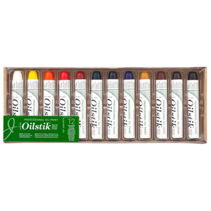 Jack Richeson 121502 Shiva Oil Paintstik, Professional Colours, Set of 12