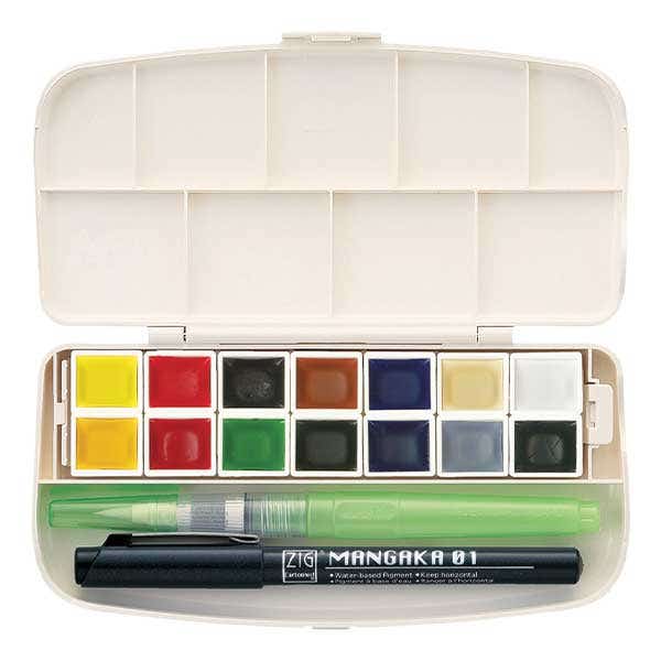 Kuretake Gansai Tambi Portable Watercolour 14 Set