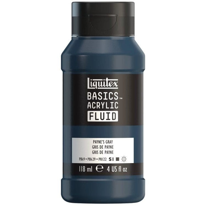 LQX Basics Acr Fluid 118ml Payne's Grey - The Sydney Art Store