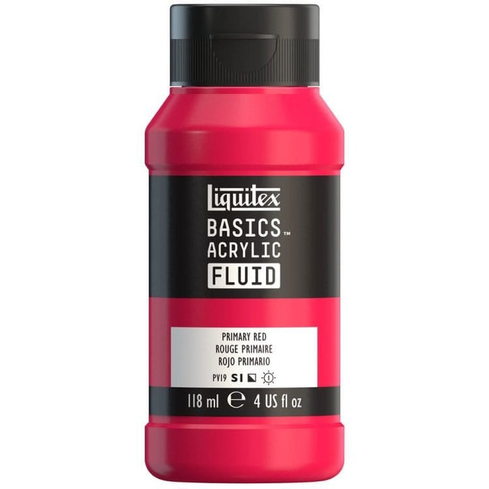 LQX Basics Acr Fluid 118ml Primary Red - The Sydney Art Store