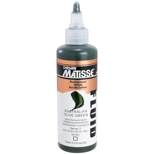 Matisse Fluid 135ml Australian Olive Green - The Sydney Art Store