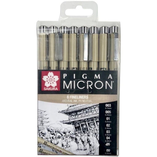 SAKURA SAKURA Sakura Pigma Micron Pen Assorted Black Set 8