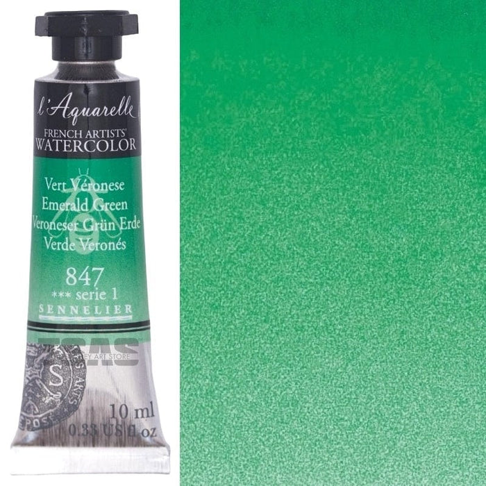 SENNELIER WATERCOLOURS SENNELIER WATERCOLOURS Sennelier Artist Watercolour 847 Emerald Green 10ml