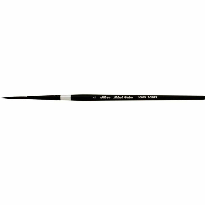 SILVER BRUSH SILVER BRUSH 4 (3mm x 25mm) Silver Brush 3007S Black Velvet Watercolour Brushes