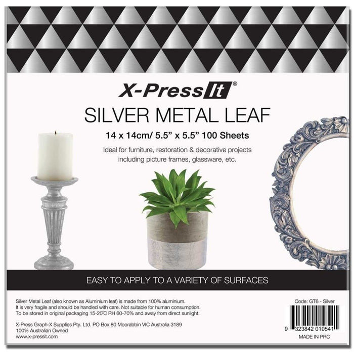 Silver Metal Leaf 100 Sheets Pack - The Sydney Art Store